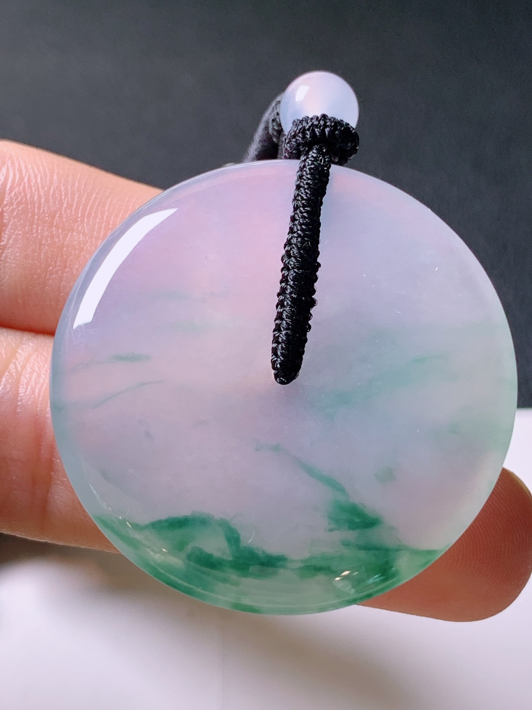 ️ 冰种飘花平安扣，冰透饱满，飘花灵动，无裂