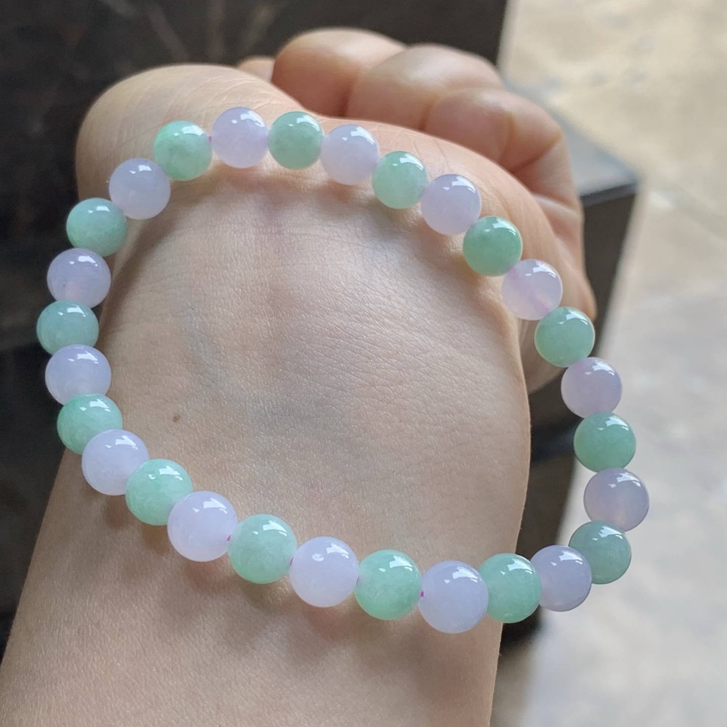 淡春彩手串^_^玉质温润 清新