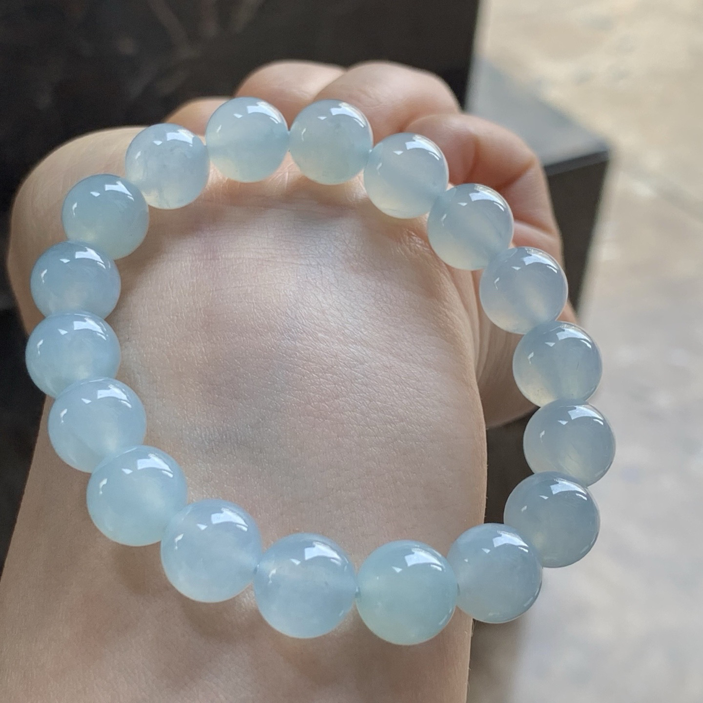 冰蓝手串^_^冰透清新