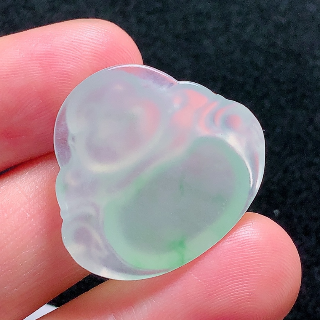 ️冰种佛公，种老水头好，又冰又润，饱满无裂，尺寸：24.8/27.5/5.3mm，ss50182a