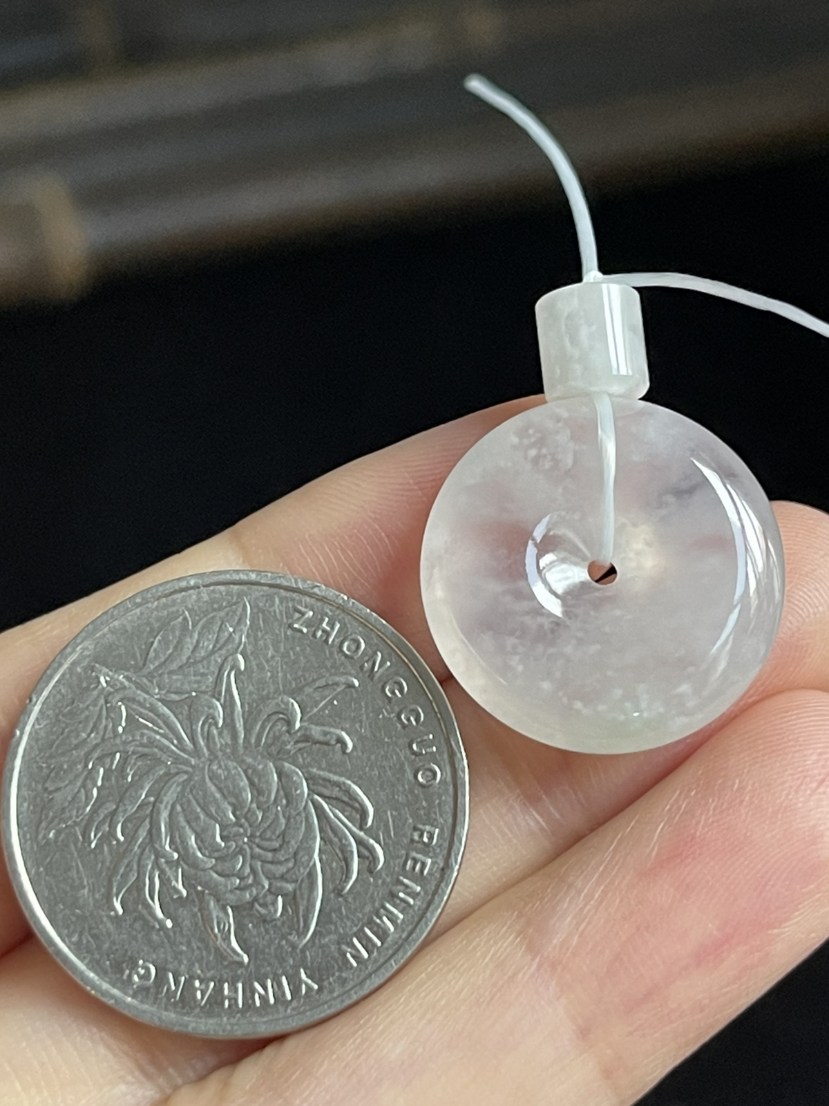 翡翠平安扣，配石未测