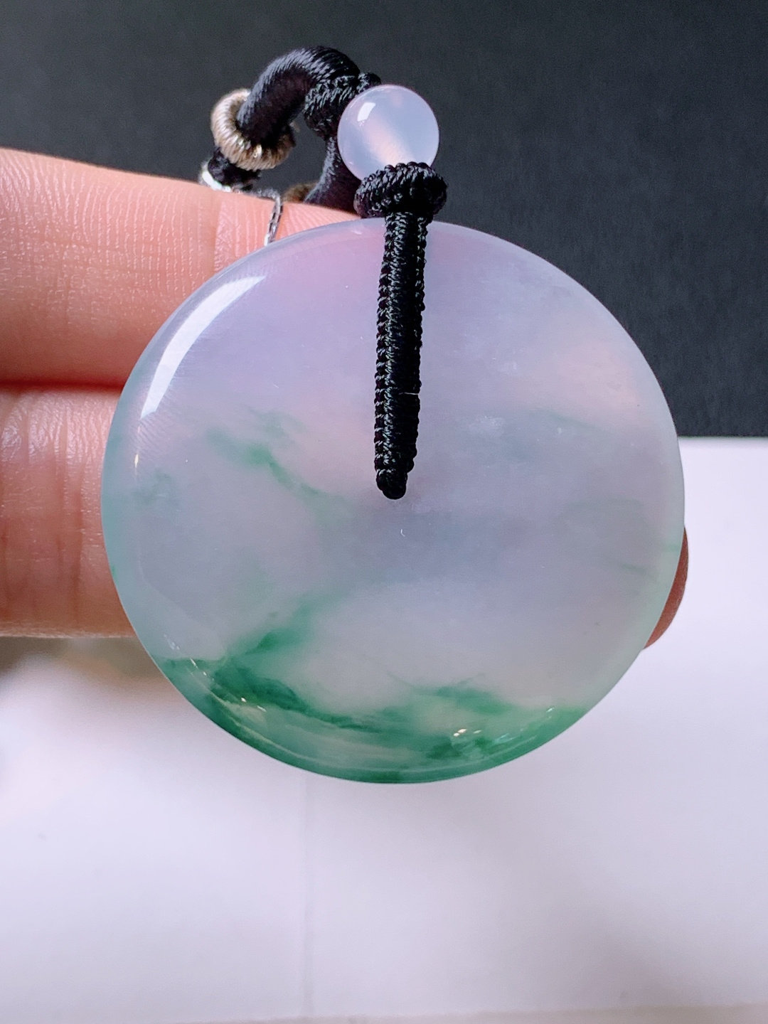 ️ 冰种飘花平安扣，冰透饱满，飘花灵动，无裂