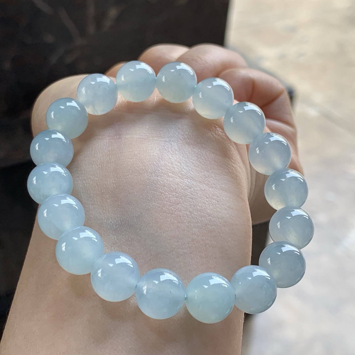 冰蓝手串^_^冰透清新