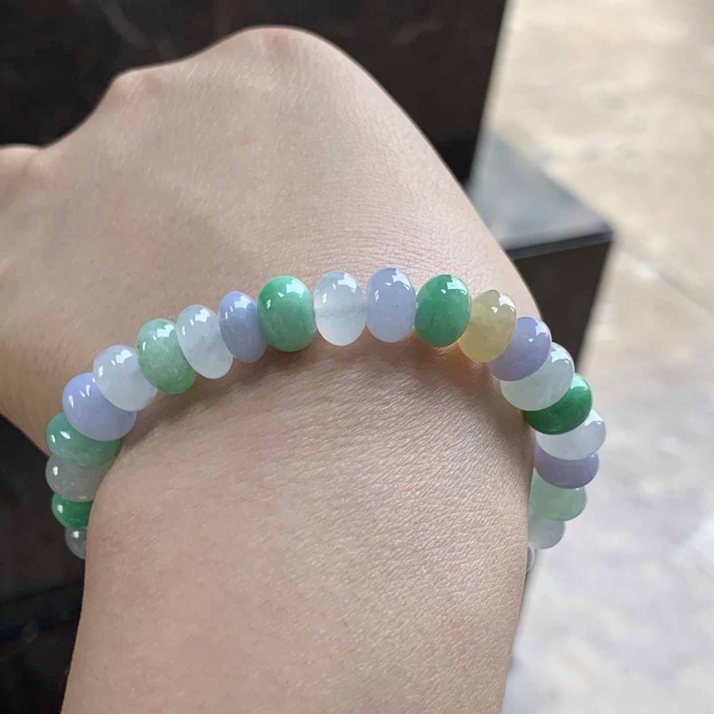 多彩算盘珠手串^_^清新干净