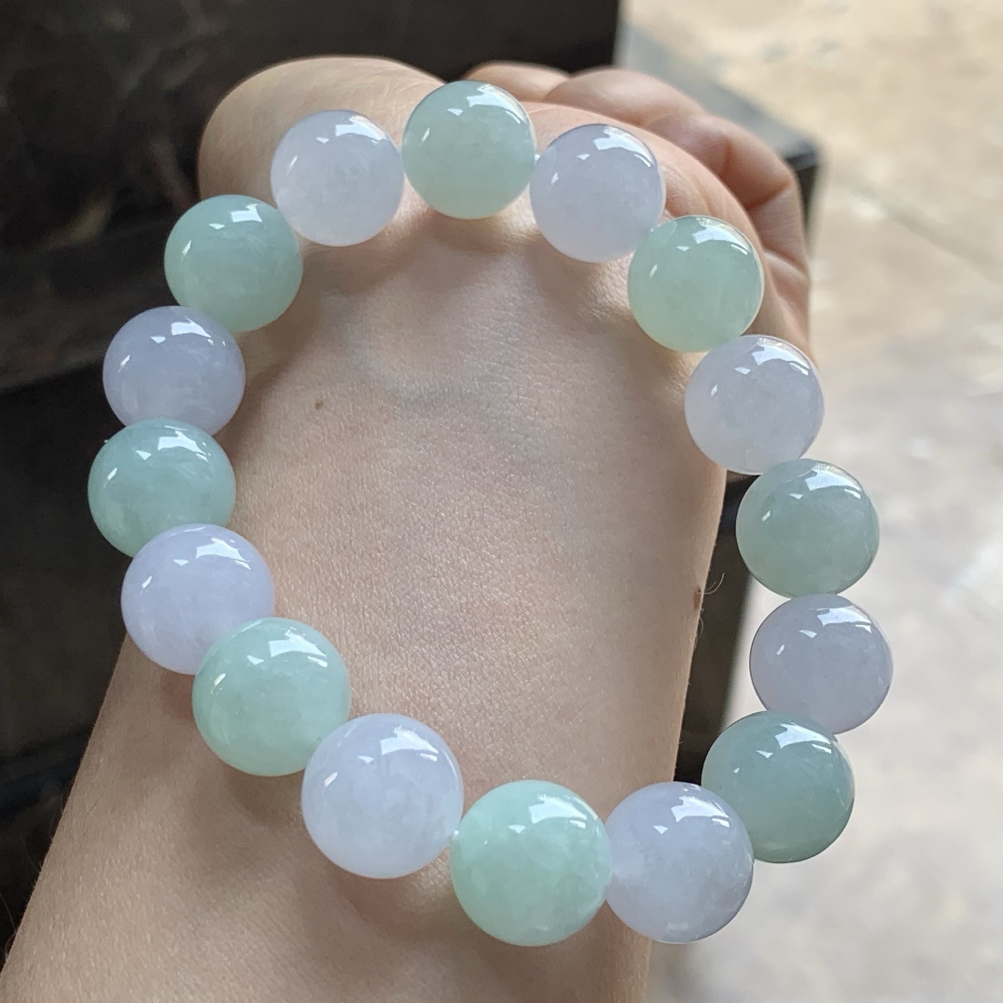 冰晴手串^_^大颗 玉质温润 清新干净