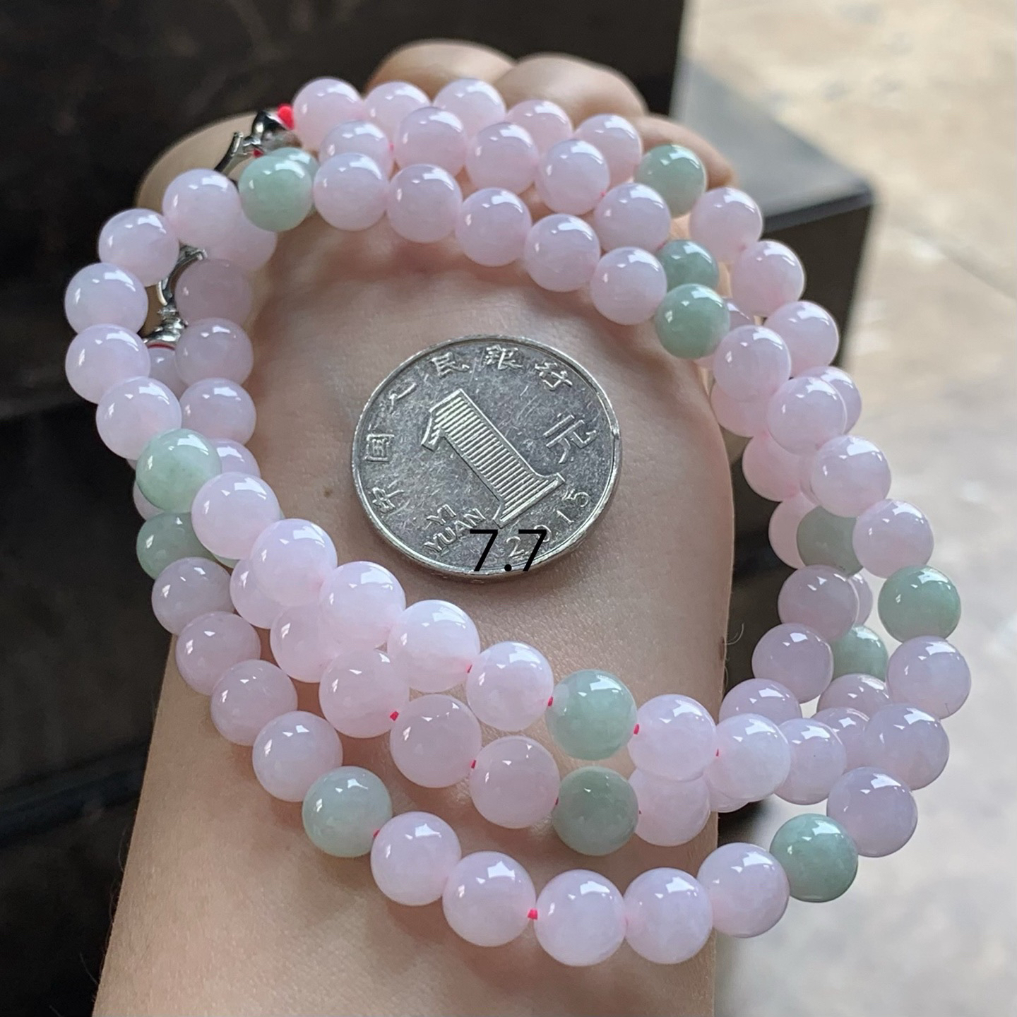 粉春珠链^_^玉质温润