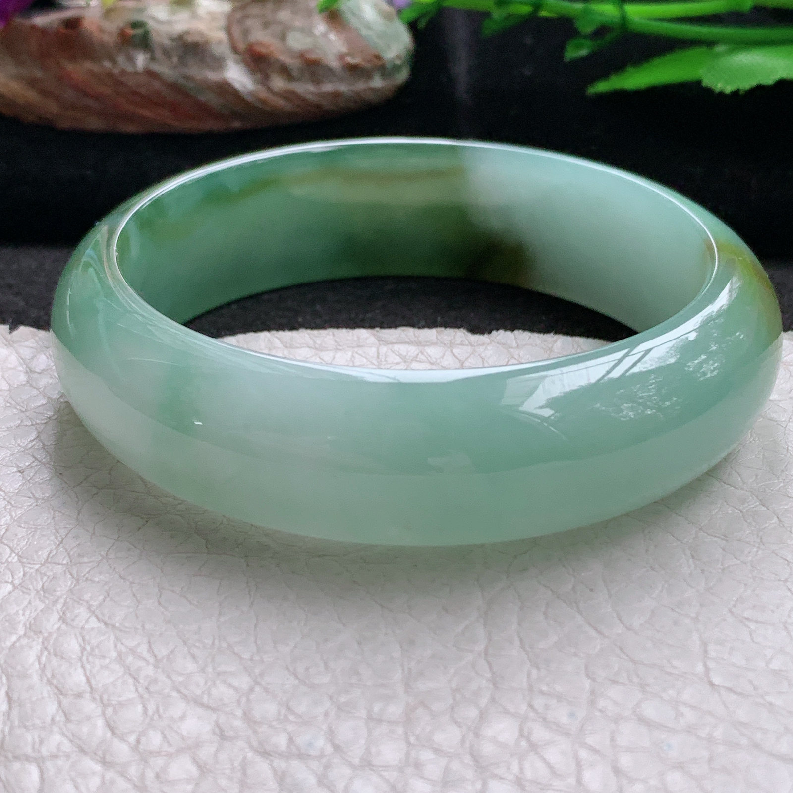 hh实拍55*16.2*7.8招财轮胎镯 天然缅甸翡翠a货手镯女款双彩厚装正圈玉镯子