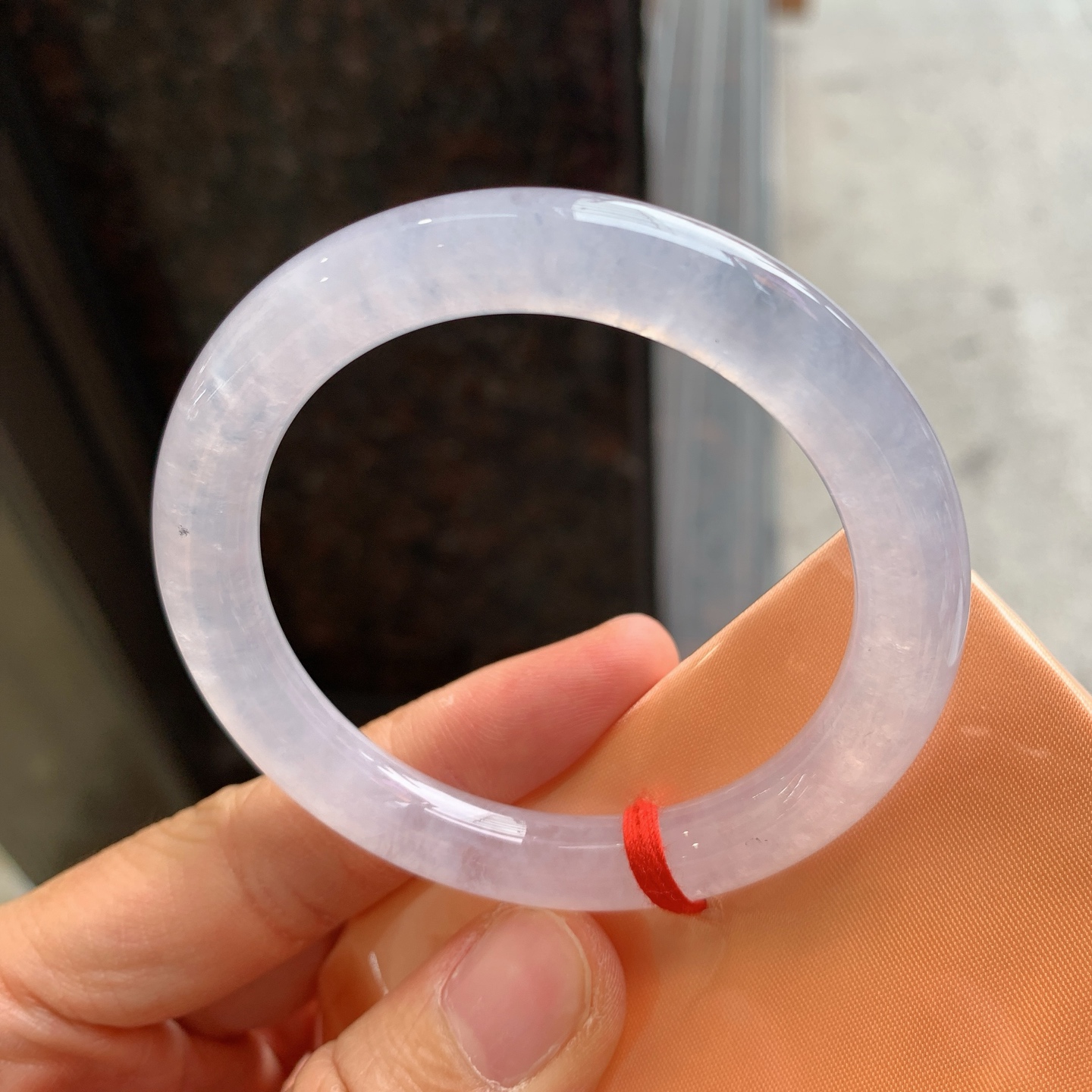 圆条冰镯 无裂 尺寸：51.2/8.6  小圈口