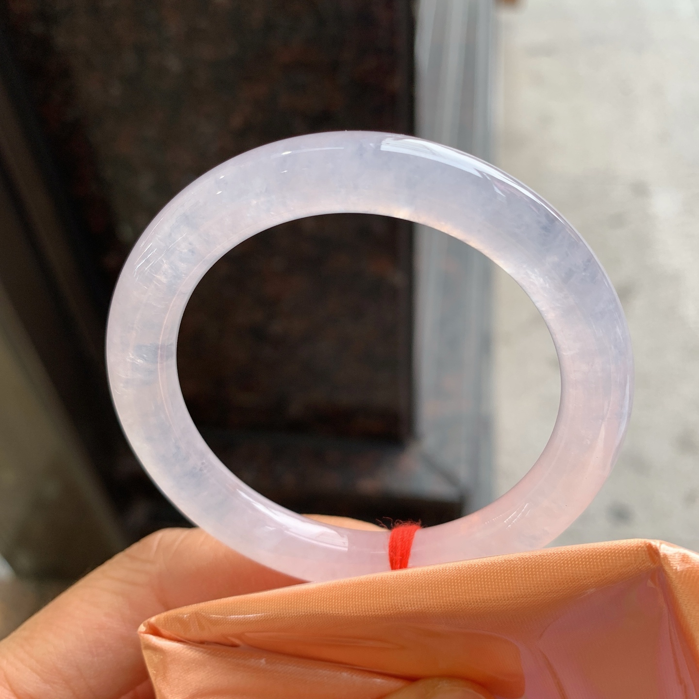 圆条冰镯 无裂 尺寸：51.2/8.6  小圈口