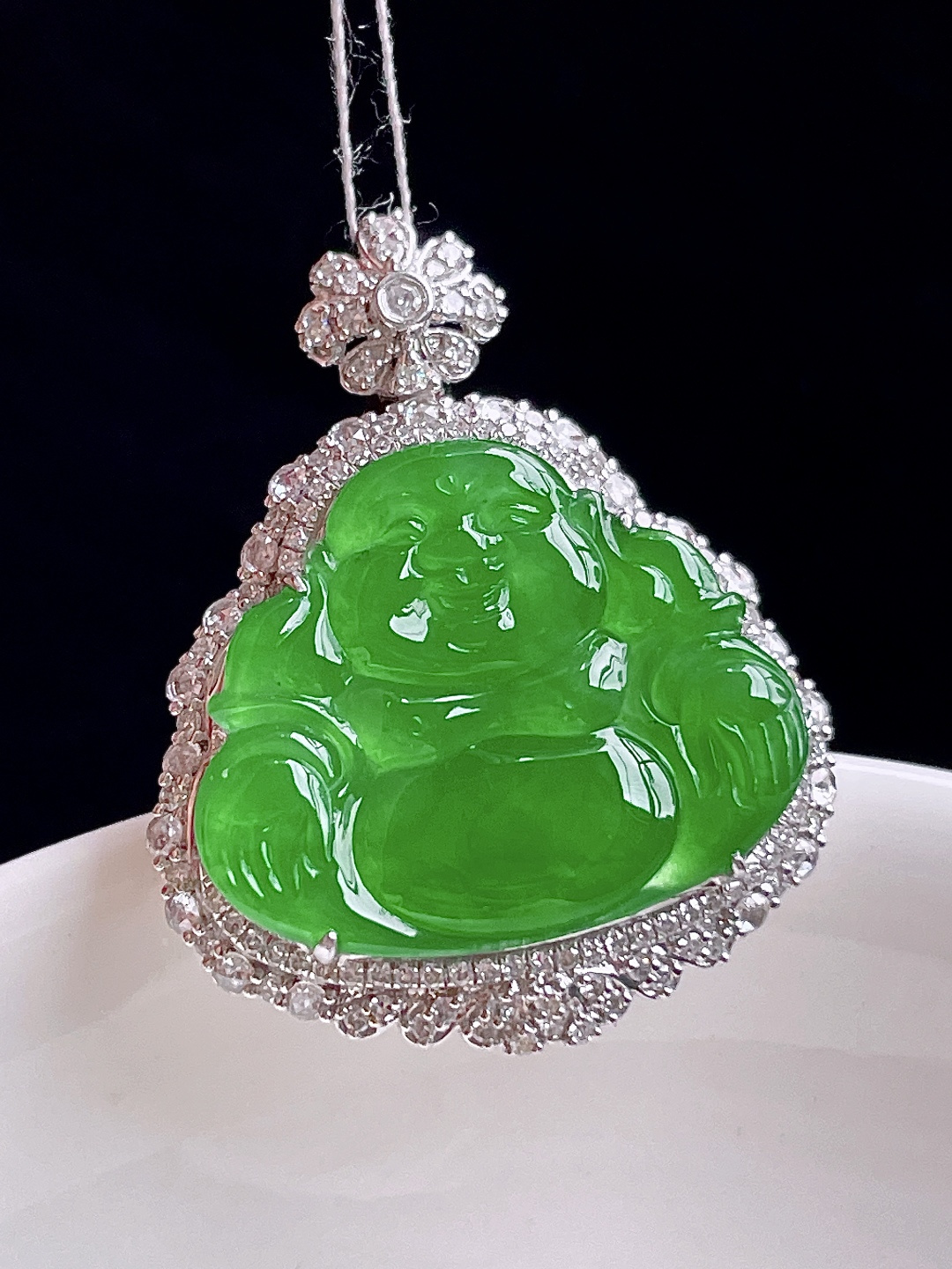 ️ 缅甸佛公 色绿莹润 无裂：28.5/23/8.8，裸石：16.6/20，超值