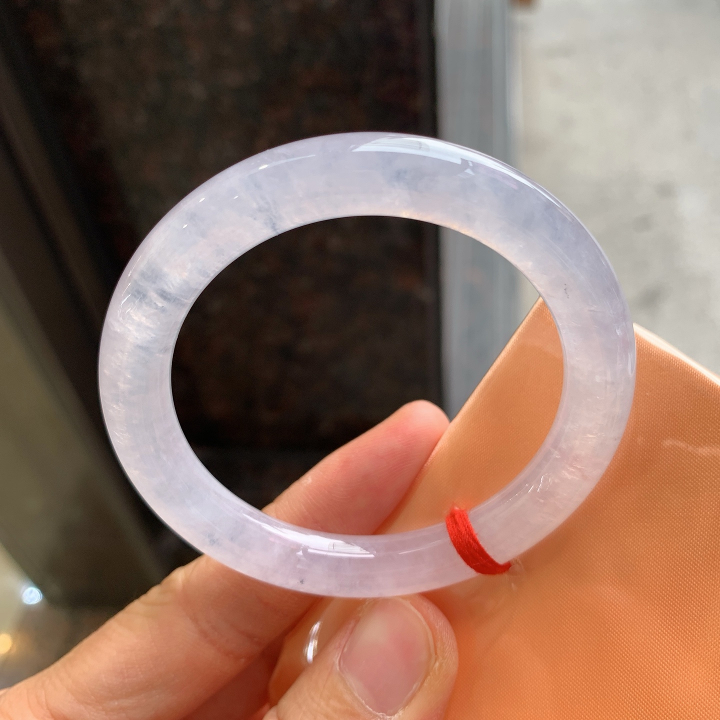 圆条冰镯 无裂 尺寸：51.2/8.6  小圈口