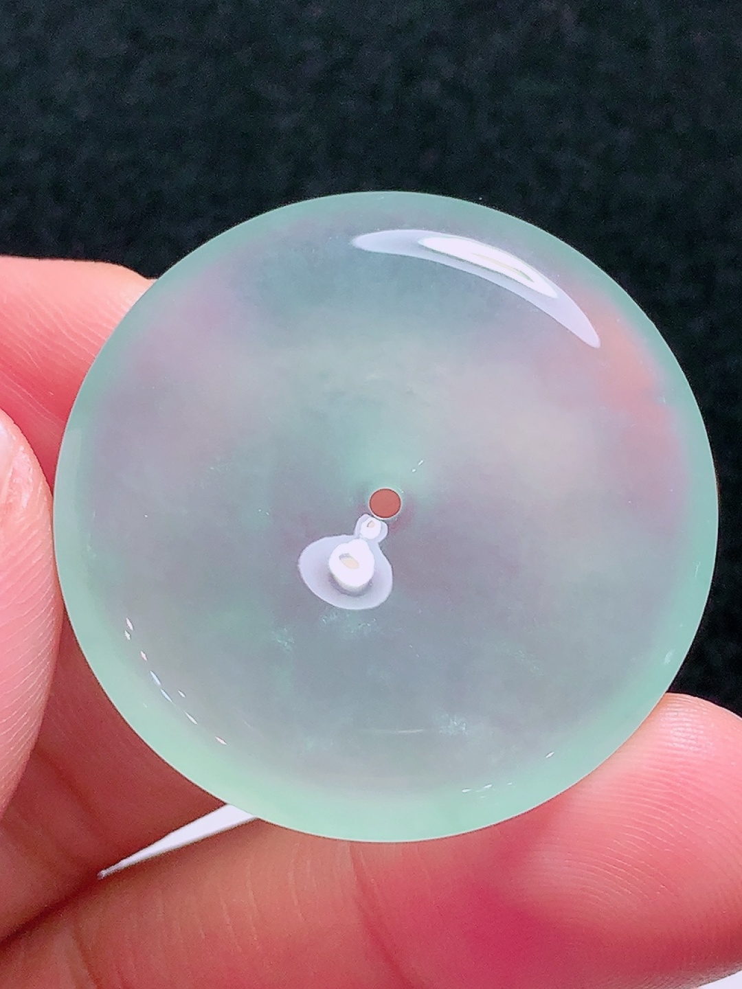 ️冰种平安扣，种老水头好，又冰又润，饱满无裂，尺寸：33.5/5.6mm，ss50182a