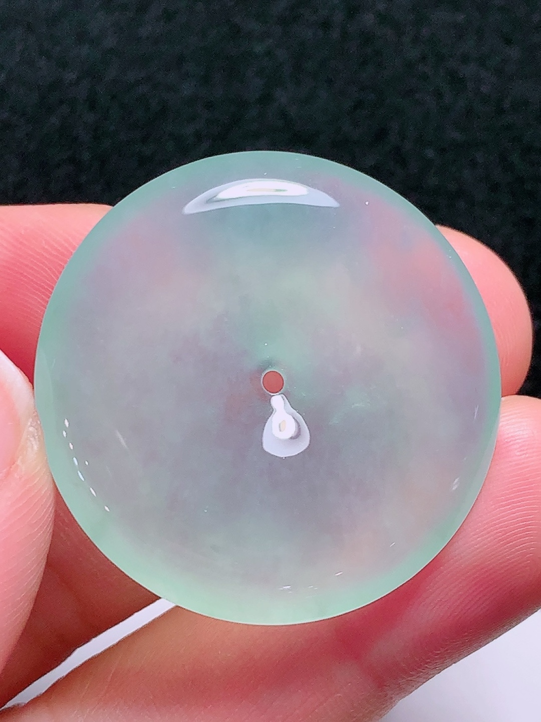 ️冰种平安扣，种老水头好，又冰又润，饱满无裂，尺寸：33.5/5.6mm，ss50182a