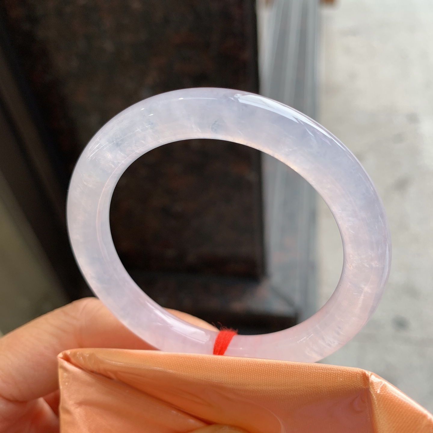 圆条冰镯 无裂 尺寸：51.2/8.6  小圈口