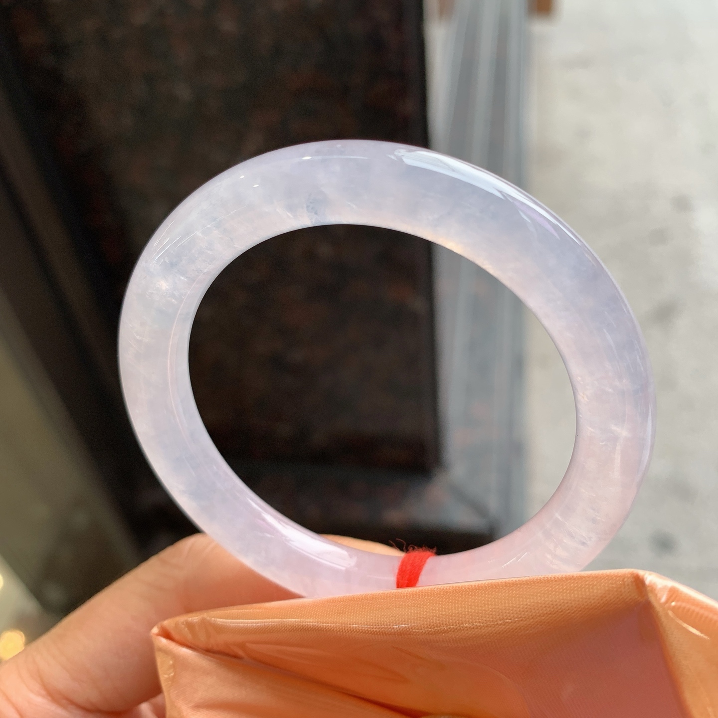 圆条冰镯 无裂 尺寸：51.2/8.6  小圈口