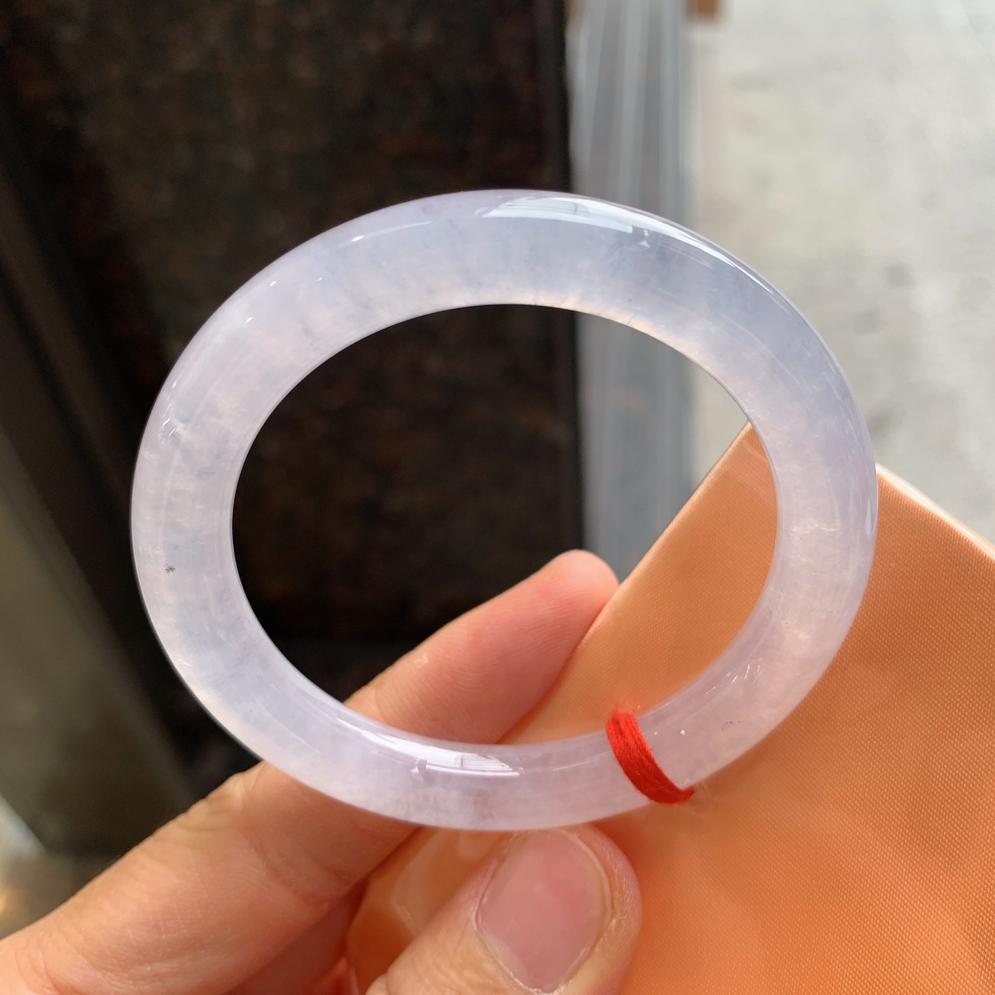 圆条冰镯 无裂 尺寸：51.2/8.6  小圈口