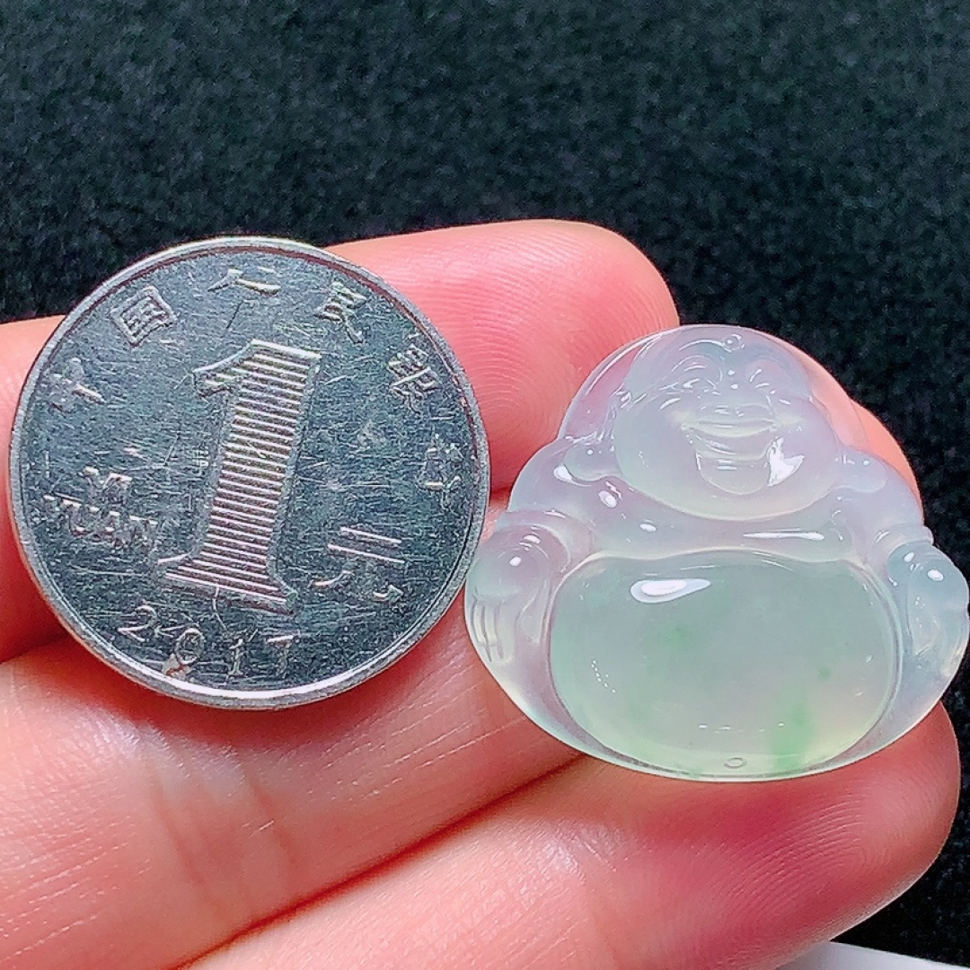 ️冰种佛公，种老水头好，又冰又润，饱满无裂，尺寸：24.8/27.5/5.3mm，ss50182a