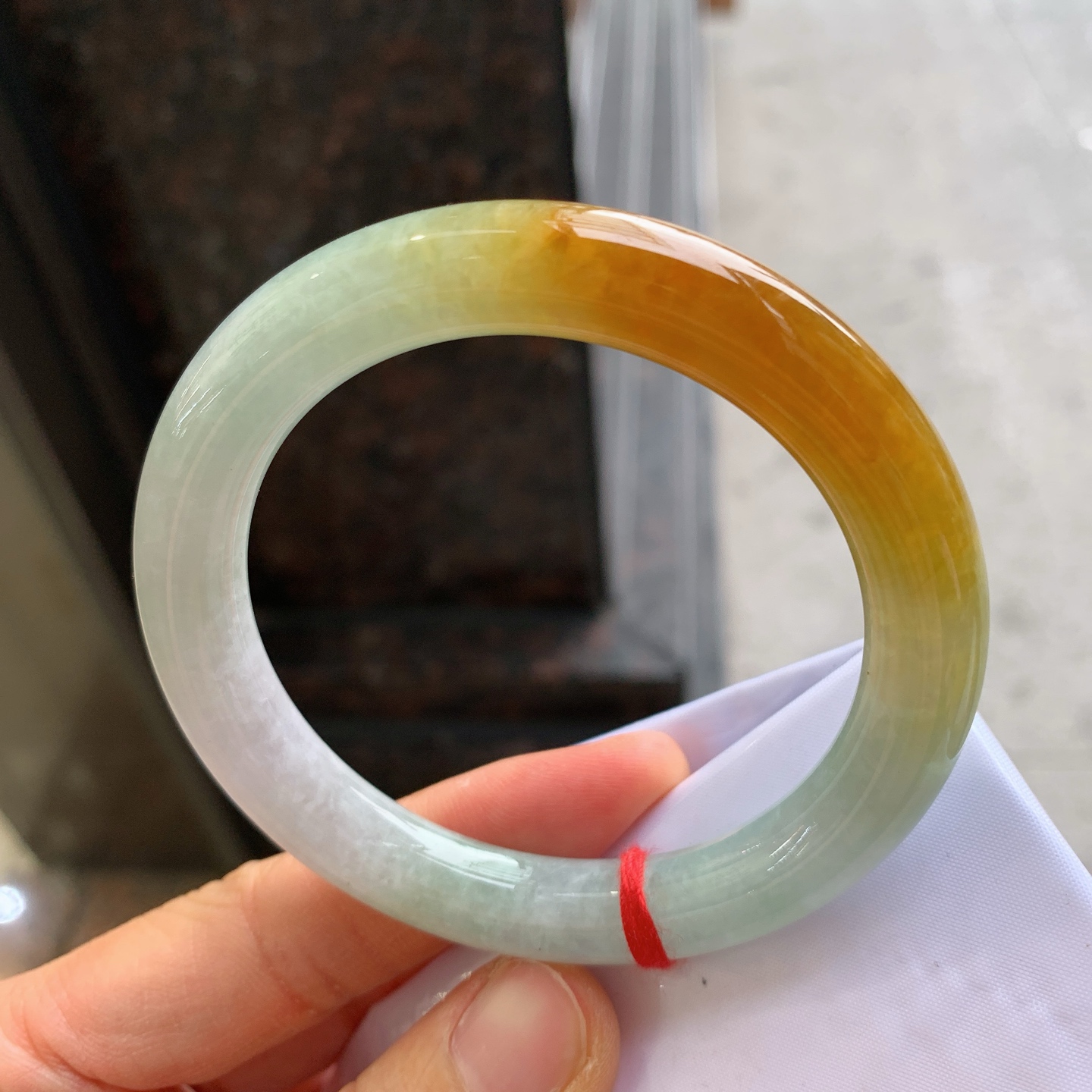 圆条黄翡 有纹 尺寸：56.3/10 版型好