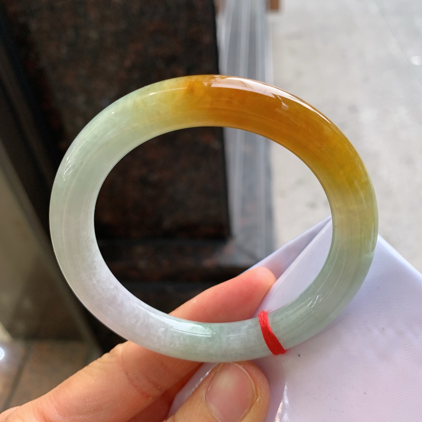 圆条黄翡 有纹 尺寸：56.3/10 版型好