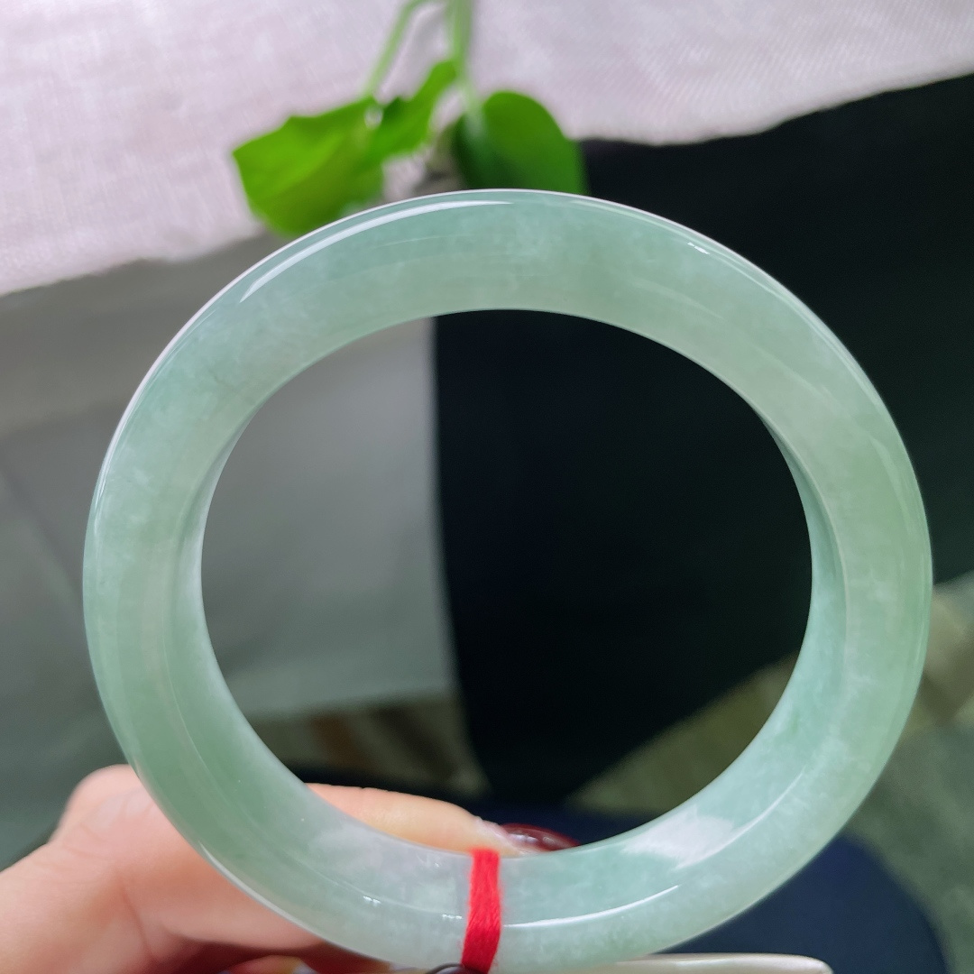 56.9/11.8/2，芙蓉绿正圈，色泽均匀分布，百搭，水头好，种老，一点皮纹不显，ss49182a