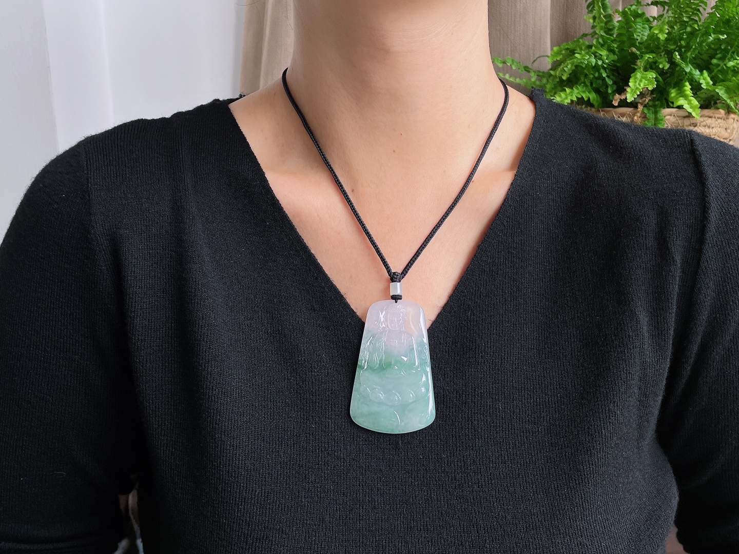 冰飘花阿弥陀佛牌吊坠，缅料 性比高，66.6-42-4.4，33.4克，无裂