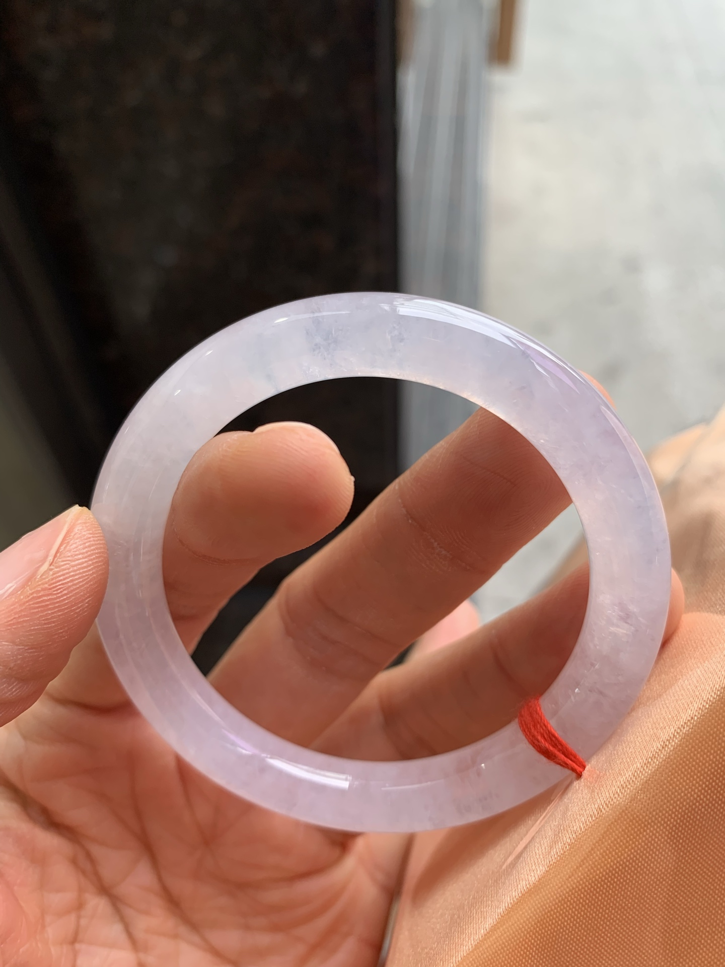 圆条冰镯 无裂 尺寸：51.2/8.6  小圈口