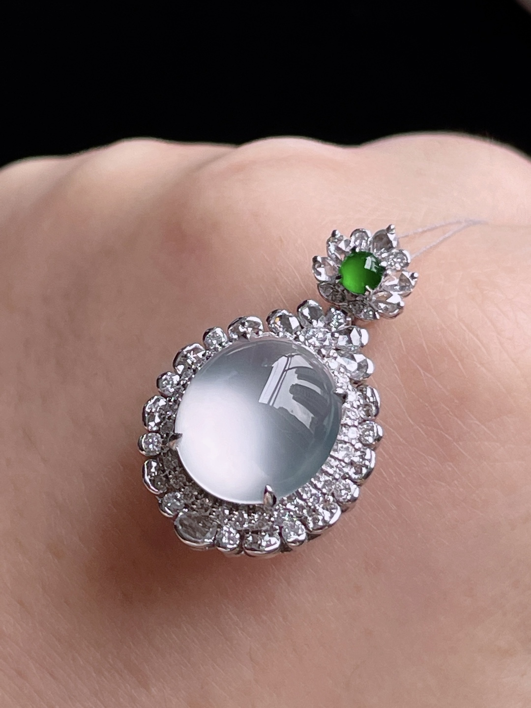 ️ 玻璃种蛋面 起光通透 无裂：28/17/13.7，裸石：12.5/11/5.7，超值