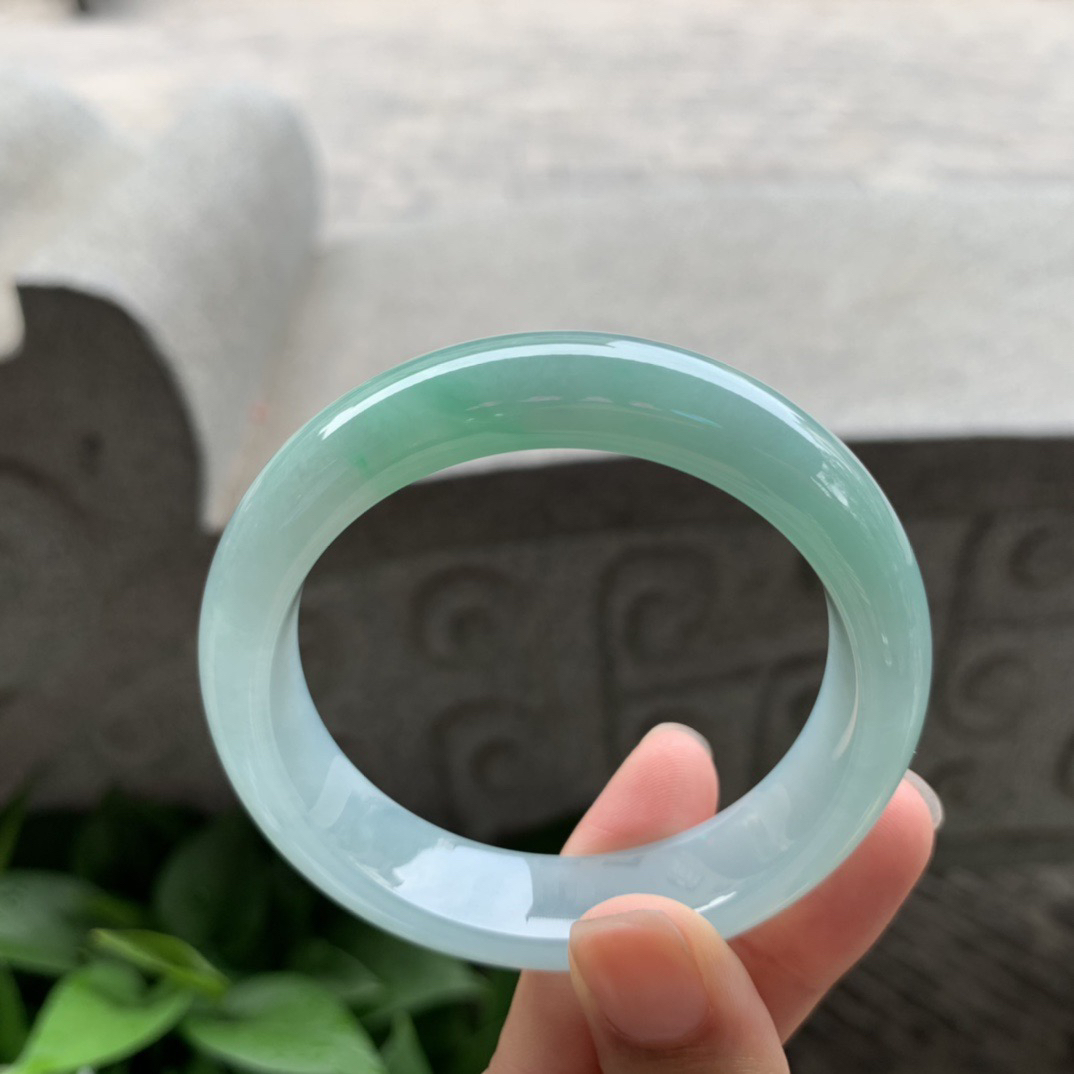 小圈口51.8-13.4-7.9 【冰果绿正圈手镯】正圈51 52可戴