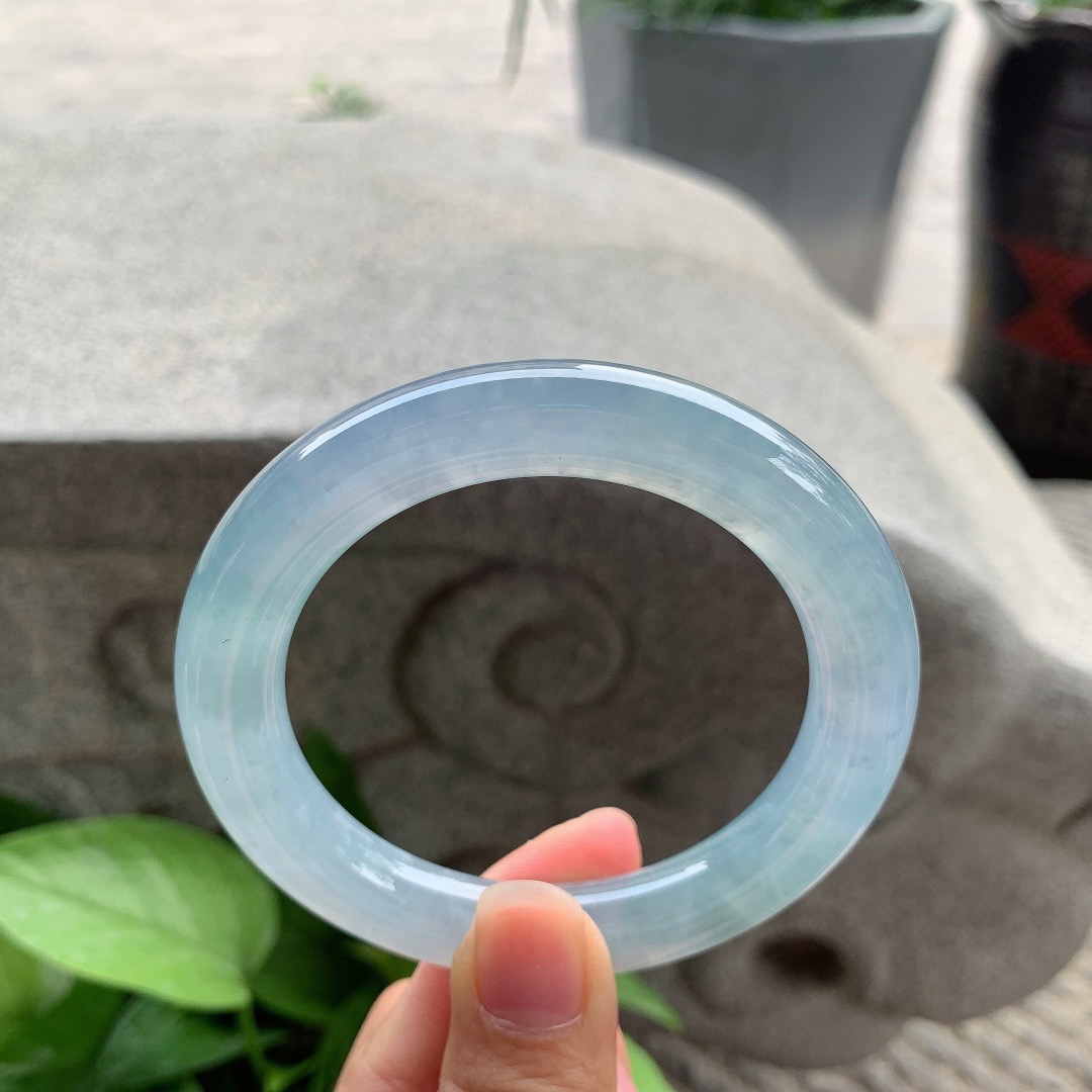 圈口56.8-10.3 【冰种紫圆条手镯】圆条56 57可戴