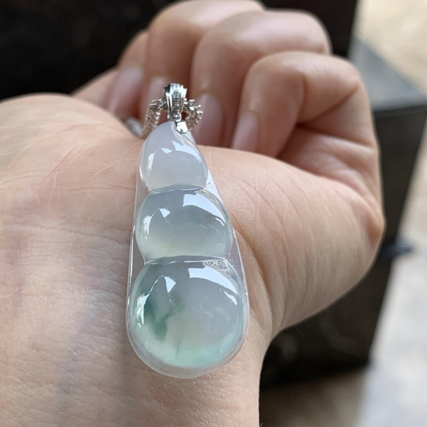 金扣蓝花豆子^_^玉质温润