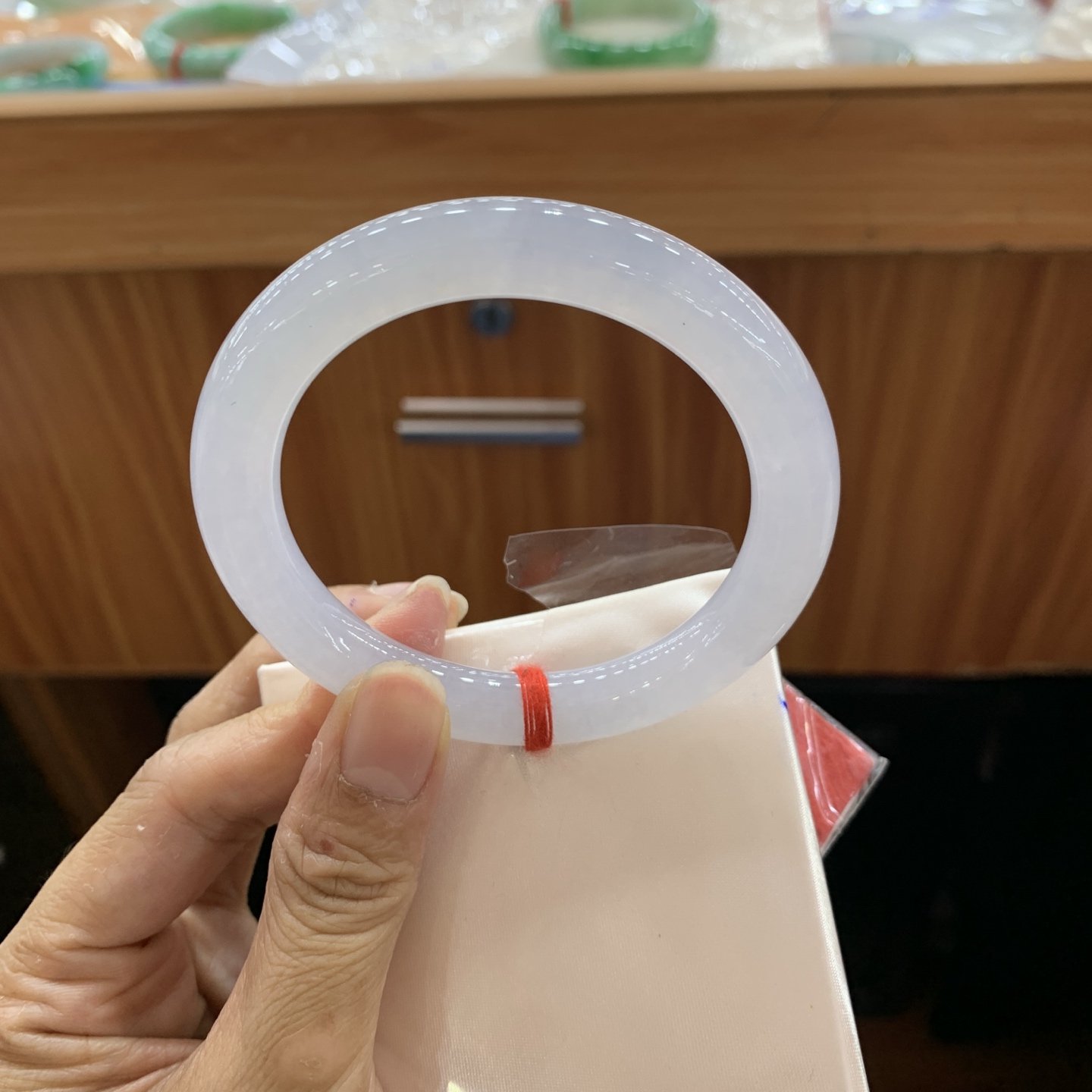 042237CK冰圆条翡翠手镯55.8-9.4-9.7