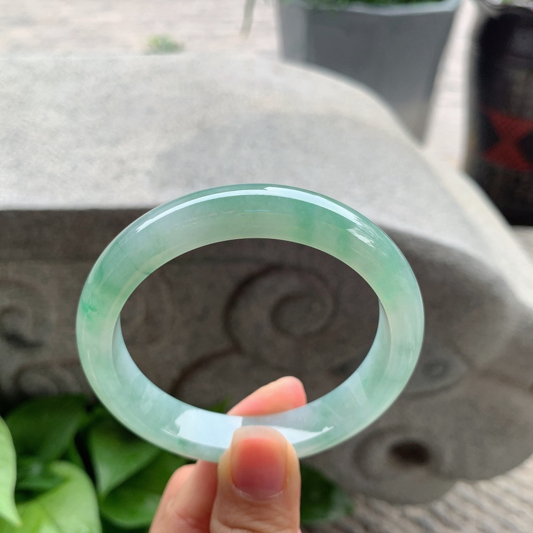 圈口 56.8-11.7-8.1【果绿正圈手镯】正圈56 57可戴