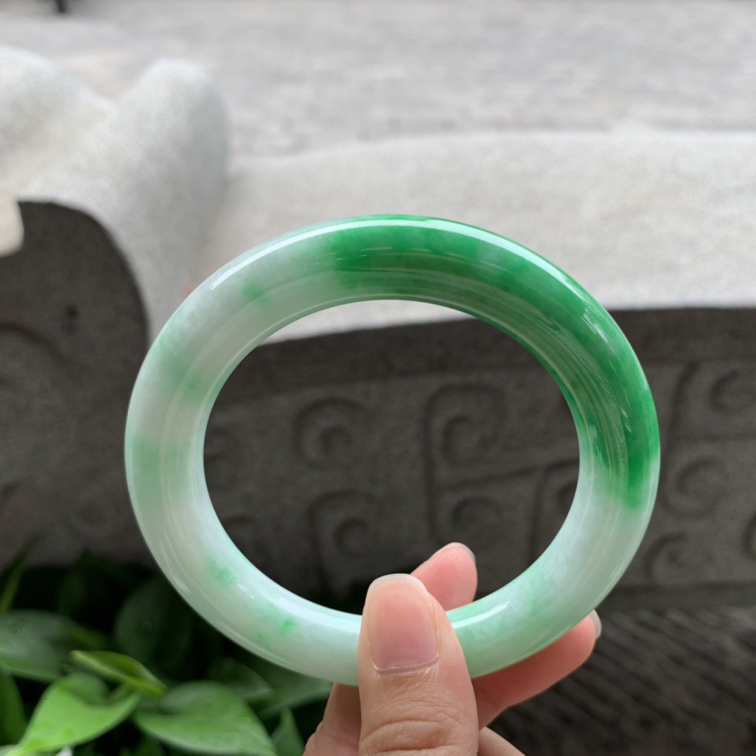 大圈口 58.8-11.2【辣绿圆条手镯】圆条58 59可戴