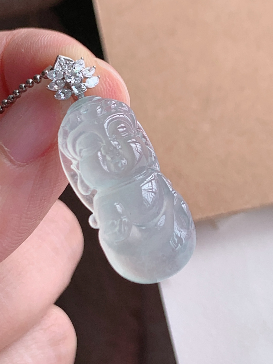 ️ 冰种宝宝佛吊坠，无裂通透水润，裸石25.8/12.3/7.9，自然光拍摄