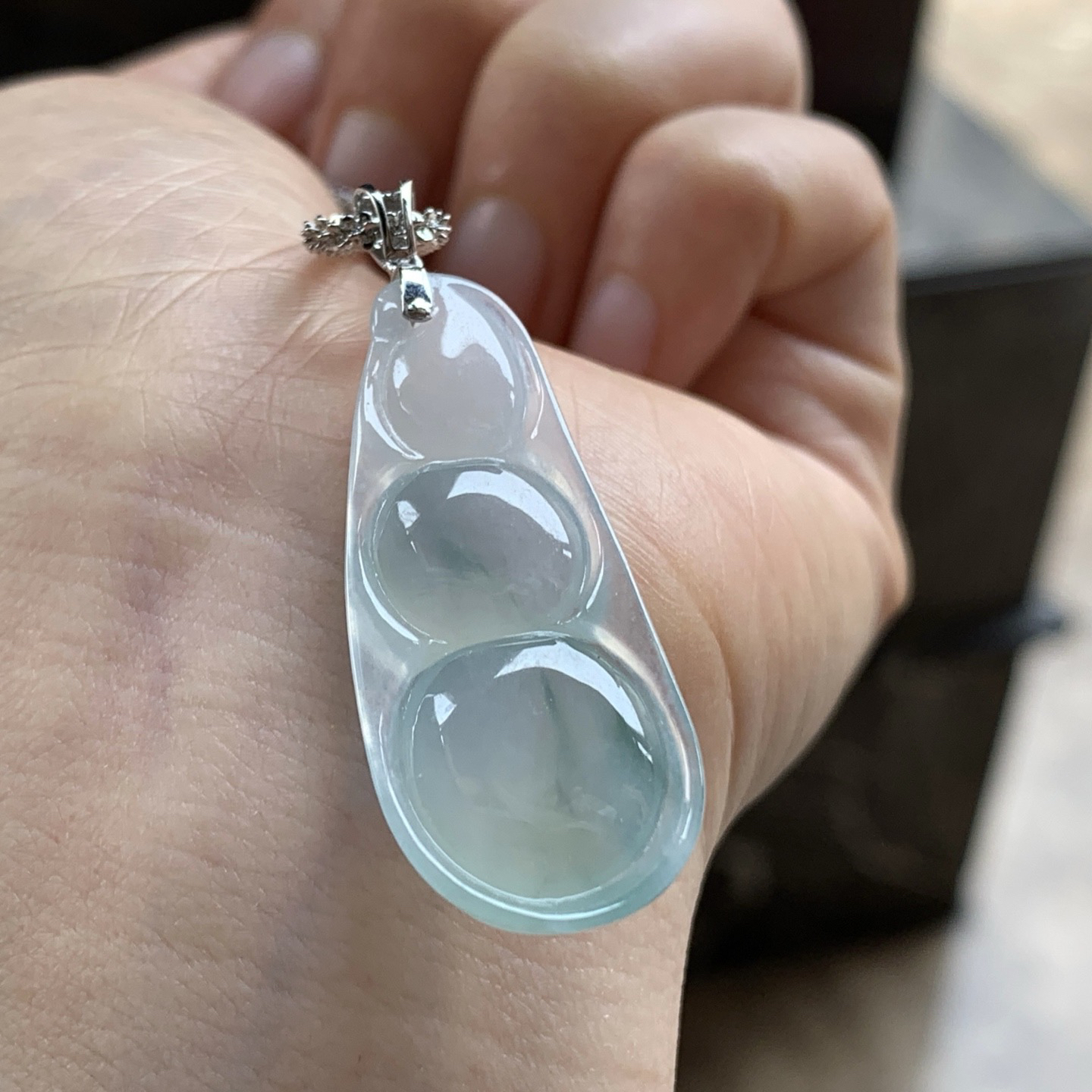 金扣蓝花豆子^_^玉质温润