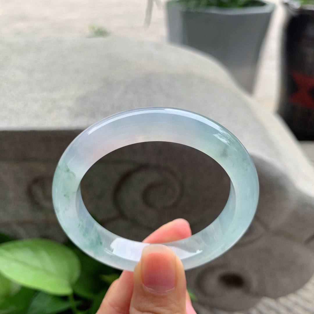 小圈口52-11.1-8.3 【高冰飘花正圈手镯】正圈52 53可戴