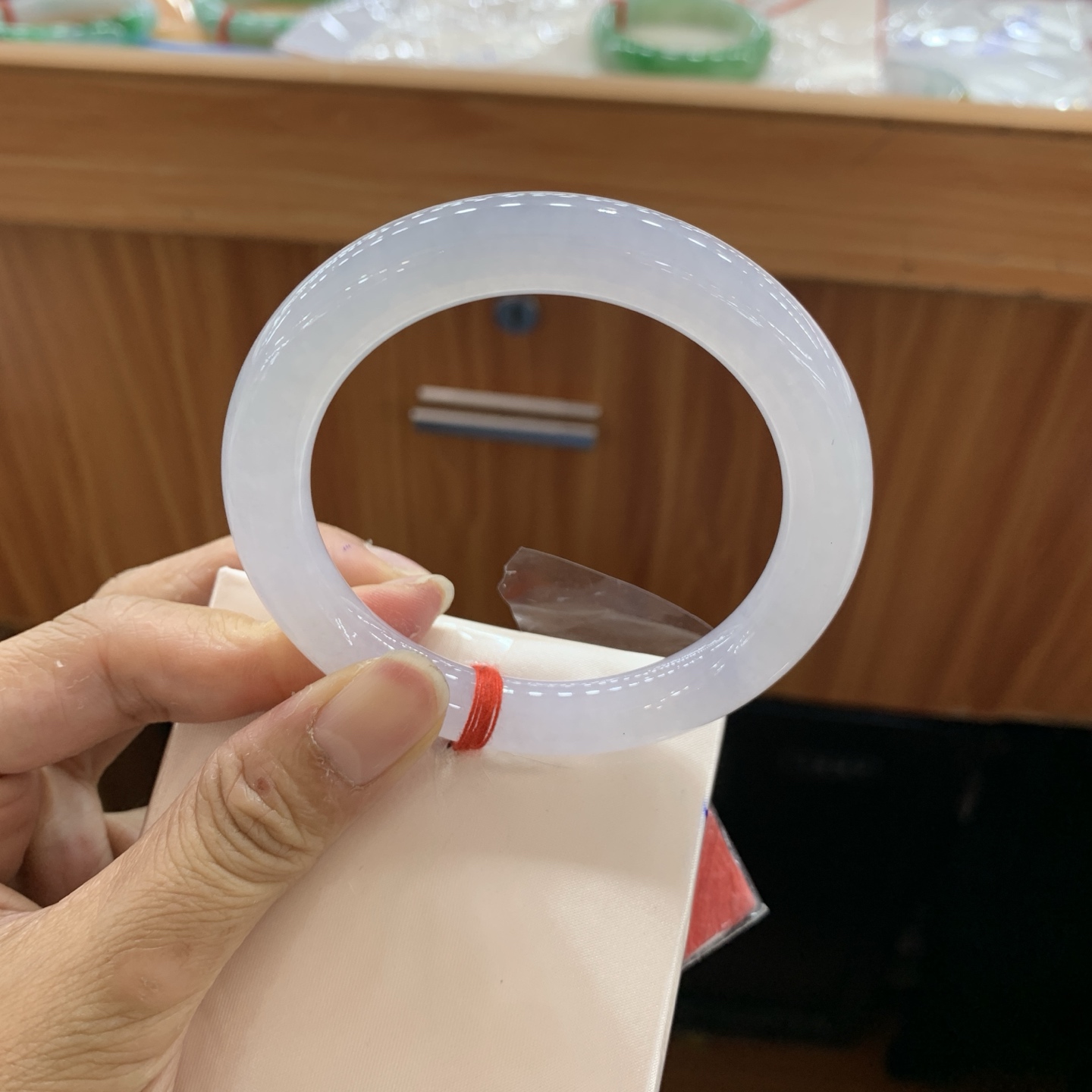 042237CK冰圆条翡翠手镯55.8-9.4-9.7