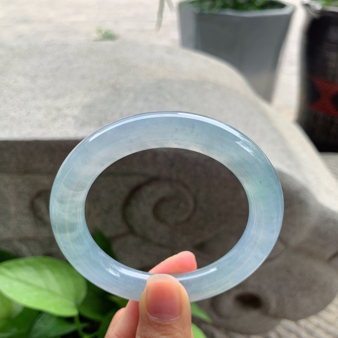 圈口56.8-10.3 【冰种紫圆条手镯】圆条56 57可戴