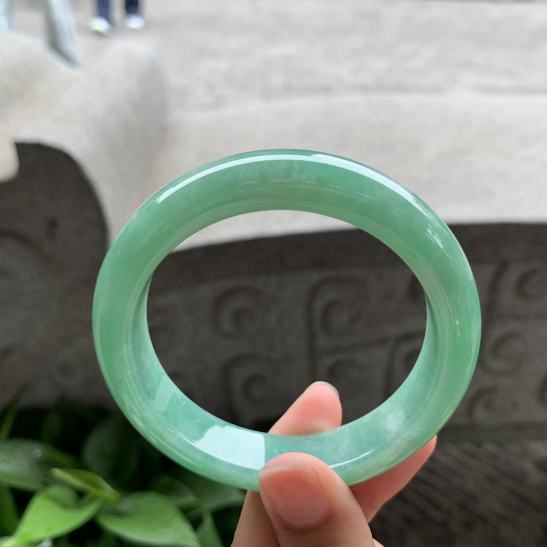 圈口 56.2-13.2-8.9【满绿正圈手镯】正圈56 57可戴