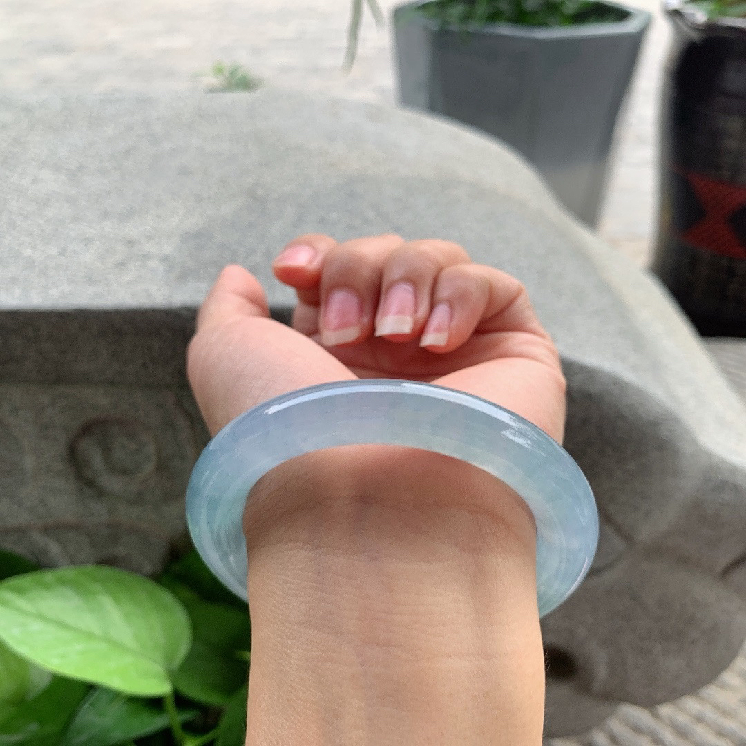 圈口56.8-10.3 【冰种紫圆条手镯】圆条56 57可戴