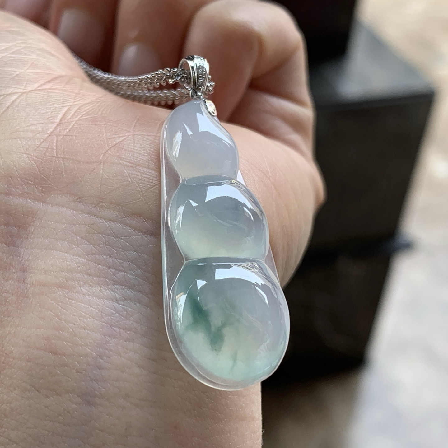 金扣蓝花豆子^_^玉质温润