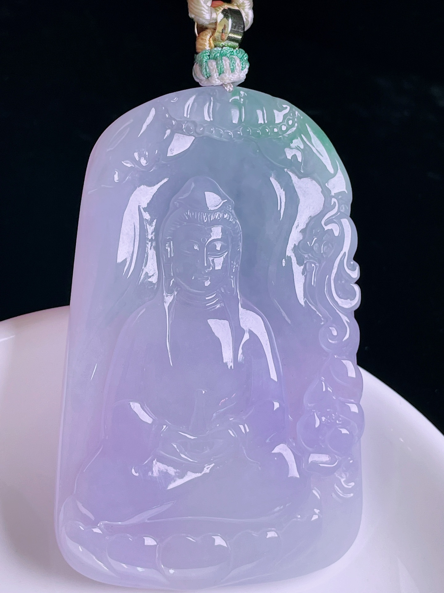 ️，紫罗兰观音，老种起光，细底通透，尺寸：69.6/44.3/6mm0423