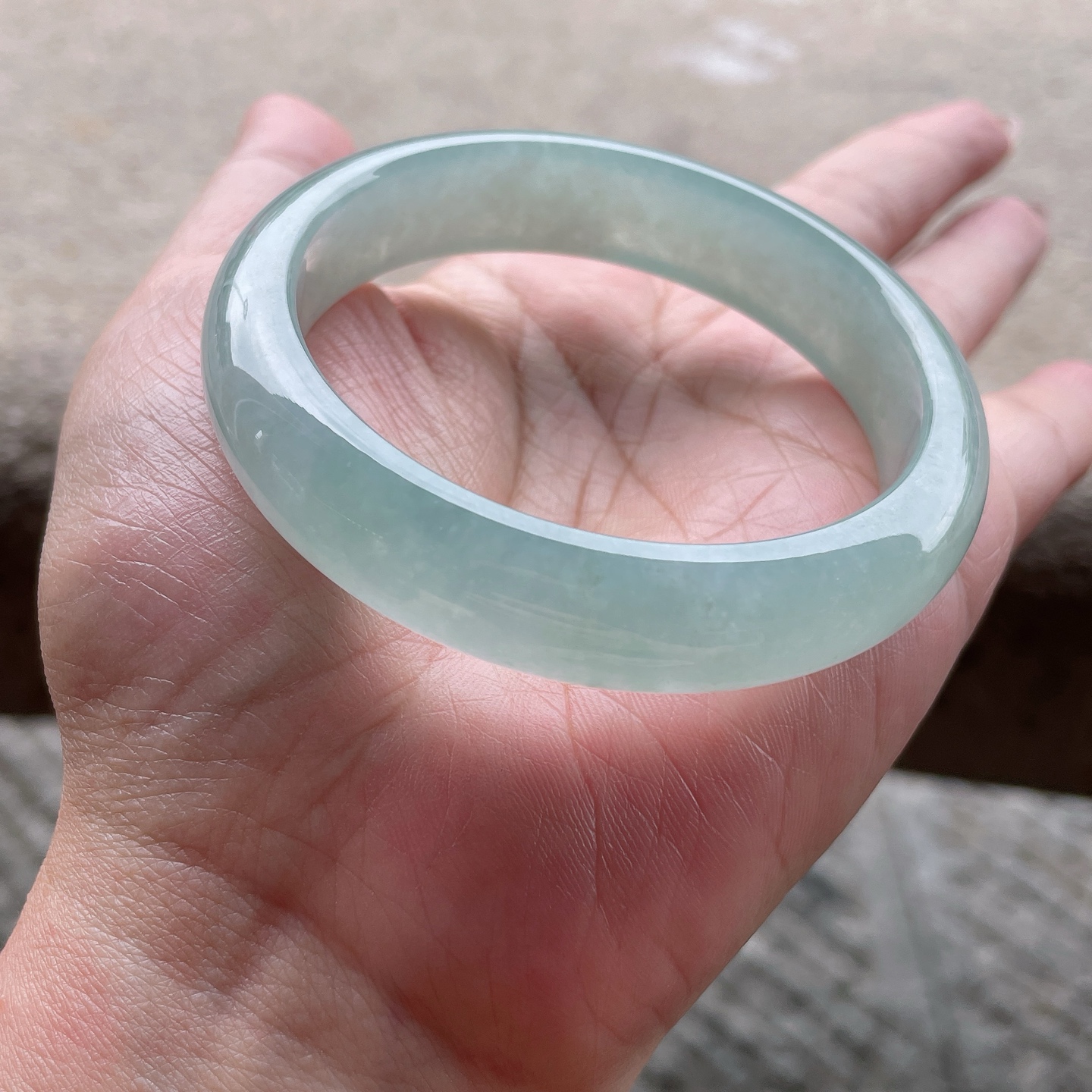 正圈54 55，圈口54-12.6-7.8，编码0423X3，冰种晴水，晶莹剔透，水润，种老，无裂