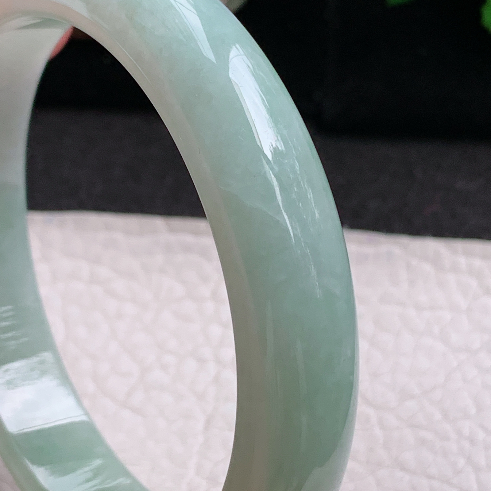 nr大圈口61*12.5*7.5招财镯 天然缅甸翡翠a货手镯双彩水润正圈玉镯子