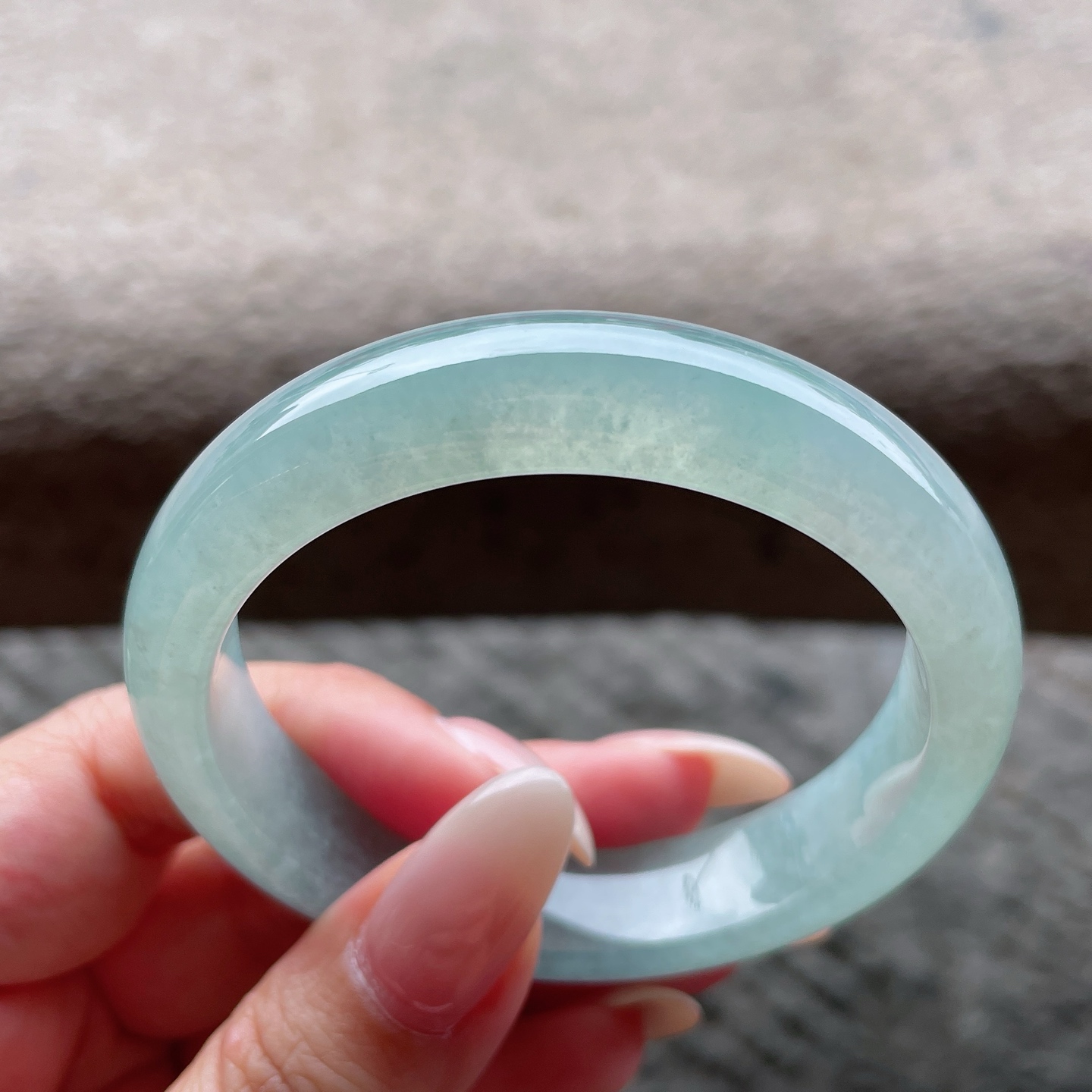 正圈54 55，圈口54-12.6-7.8，编码0423X3，冰种晴水，晶莹剔透，水润，种老，无裂