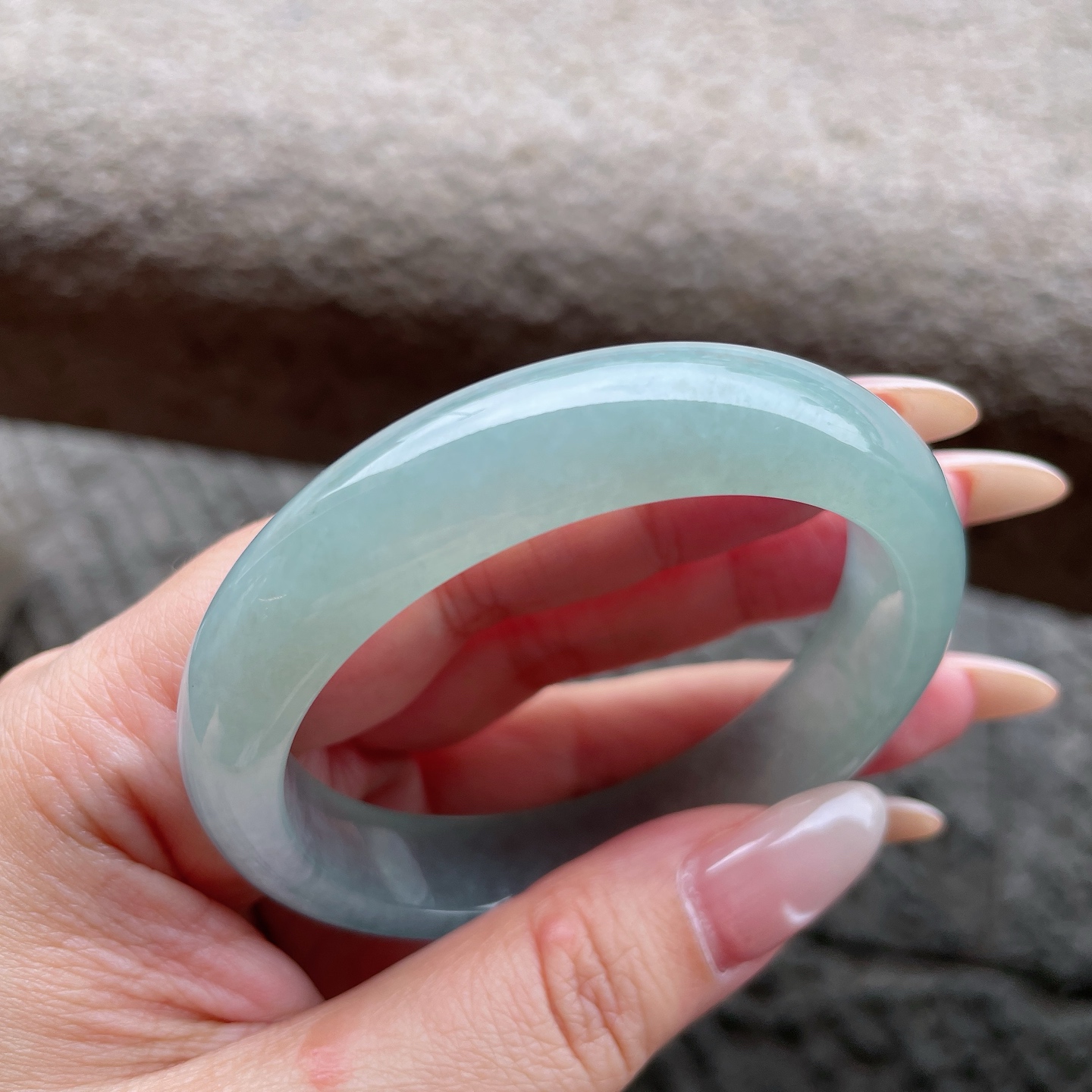 正圈54 55，圈口54-12.6-7.8，编码0423X3，冰种晴水，晶莹剔透，水润，种老，无裂