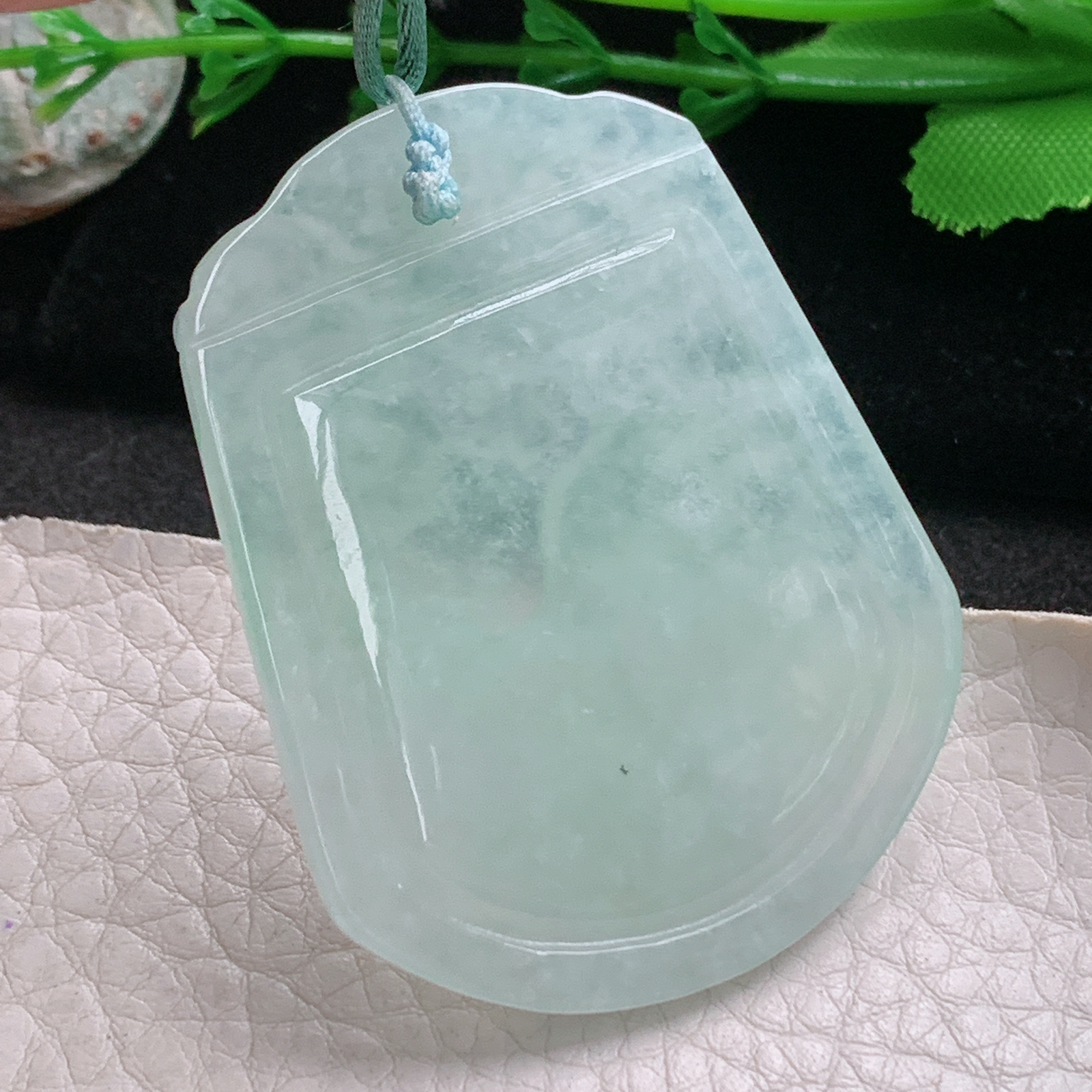 Bg实拍51*40.8*5.3缅甸翡翠冰透招财猪吊坠生肖猪玉坠诸事顺利