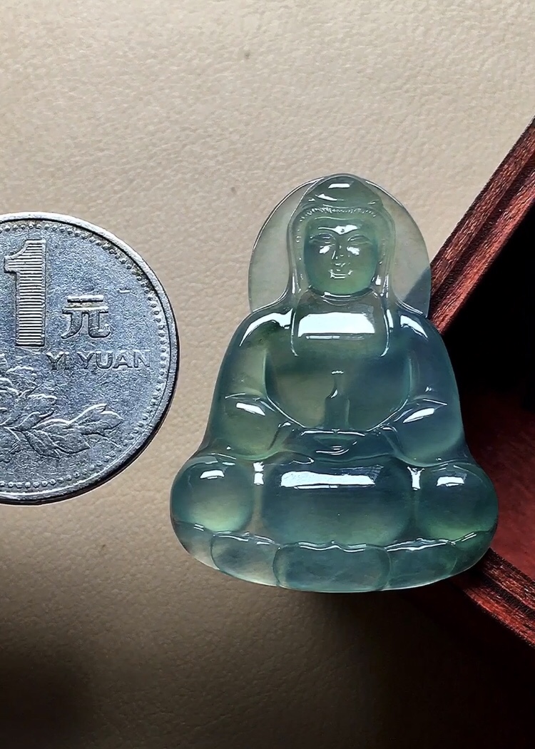 ️ 晴水观音 色泽清新漂亮，观音妙相慈悲为怀，尺寸36.3*27*4