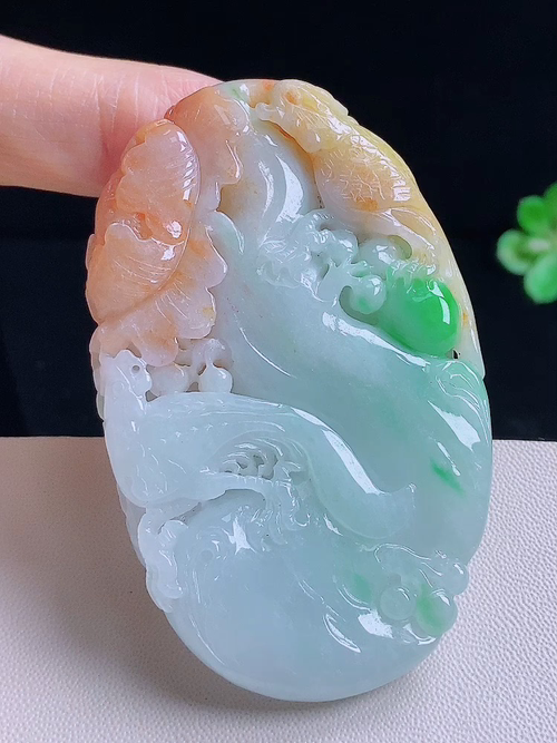 荷叶鱼，无裂，尺寸63.4/40/8.0，编号16aw  22