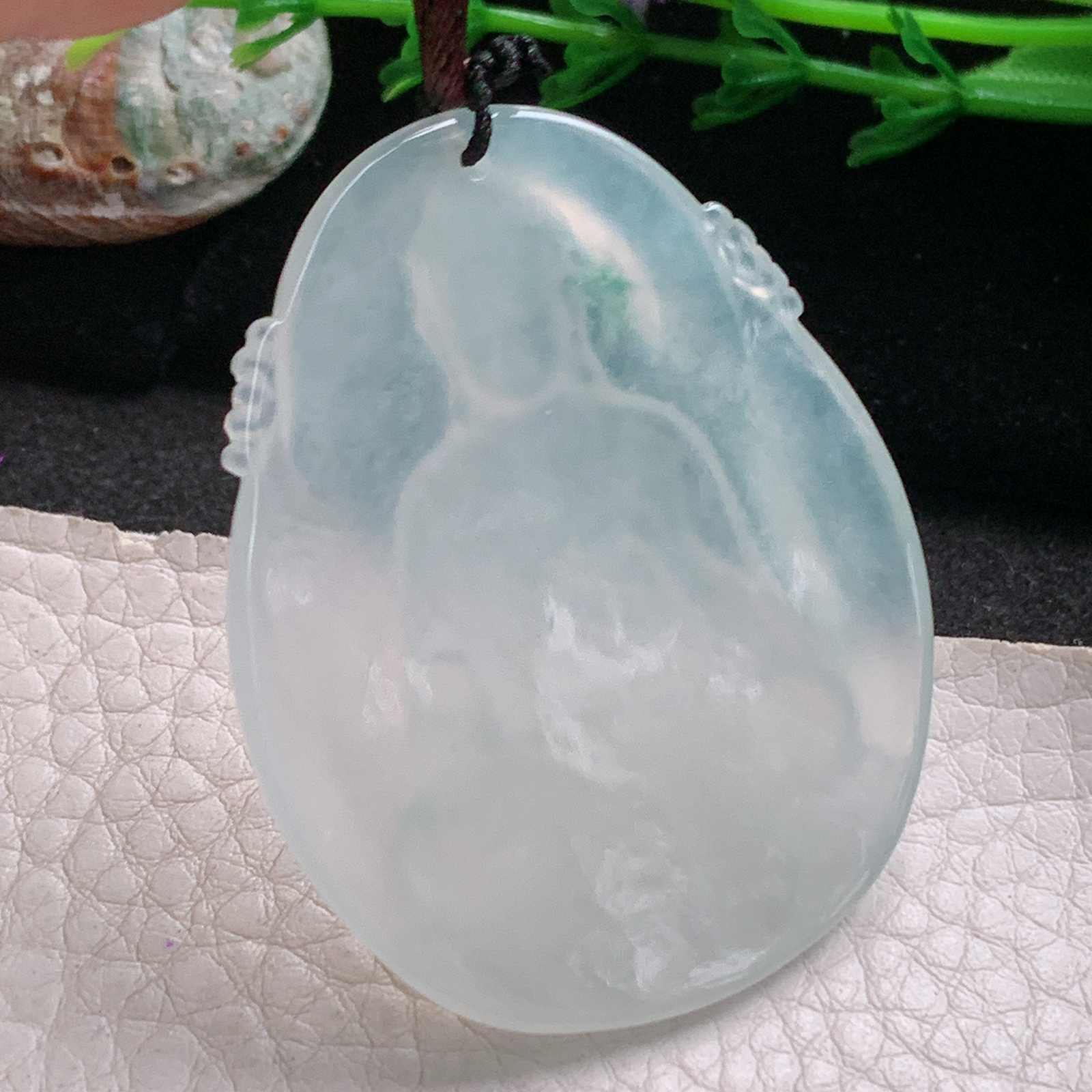 Bg实拍50*41.5*5.6缅甸翡翠冰种阿弥陀佛吊坠如来佛祖守护神